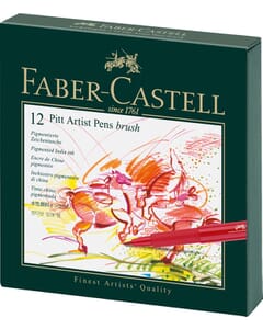 tekenstift Faber-Castell Pitt Artist Pen Brush 12-delig Studiobox