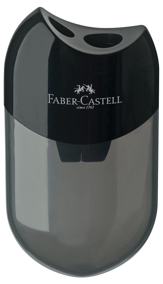 Puntenslijper Faber-Castell met afvalkoker zwart