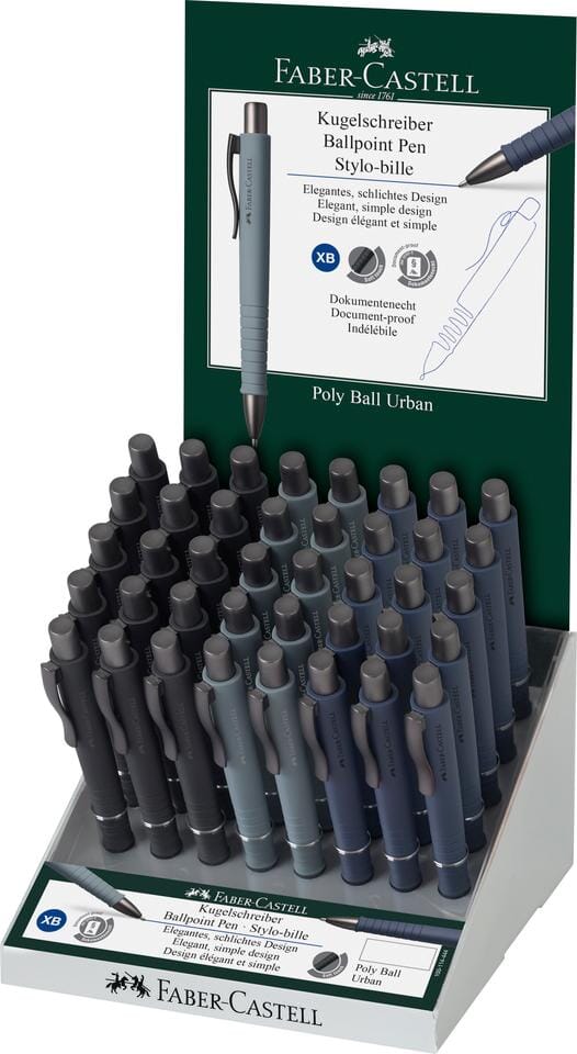 Balpen Faber-Castell Polyball XB Urban in display á 40 stuks