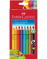 kleurpotlood Faber-Castell Jumbo GRIP promotieset 8 + 1 + 1