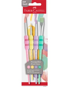 Penselenset Faber-Castell soft touch, 4 stuks pastel kleuren