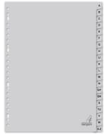 Tabblad Kangaro A4 letters PP 120 micron grijs 23-gaats 20-delig A-Z