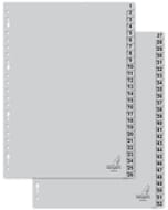 Tabblad Kangaro A4 cijfers PP 120 micron grijs 23-gaats 52-delig
