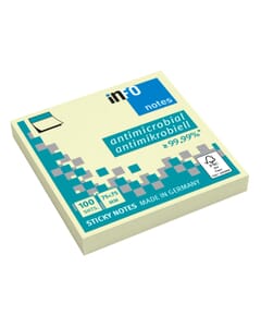 Info Notes 75x75mm hygiënisch antimicrobieel 100 vel geel FSC