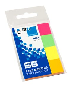 Info Page Markers papier neonmix 20x50mm, 4 couleurs