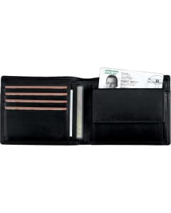 Portefeuille Alassio RFID Document Safe, cuir nappa noir, 11,5 x 9,5 cm