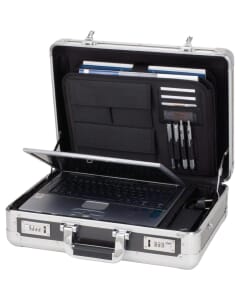Laptop-case Alumaxx C-1 en aluminium argenté/carbon