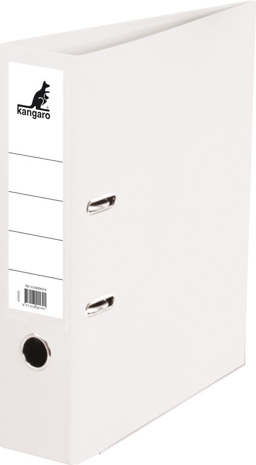 Ordner Kangaro A4 2 rings 75mm PP/papier wit