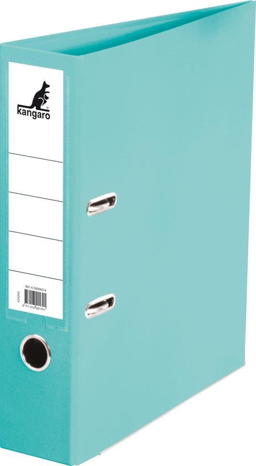 Ordner Kangaro A4 2 rings 75mm PP/Papier turquoise