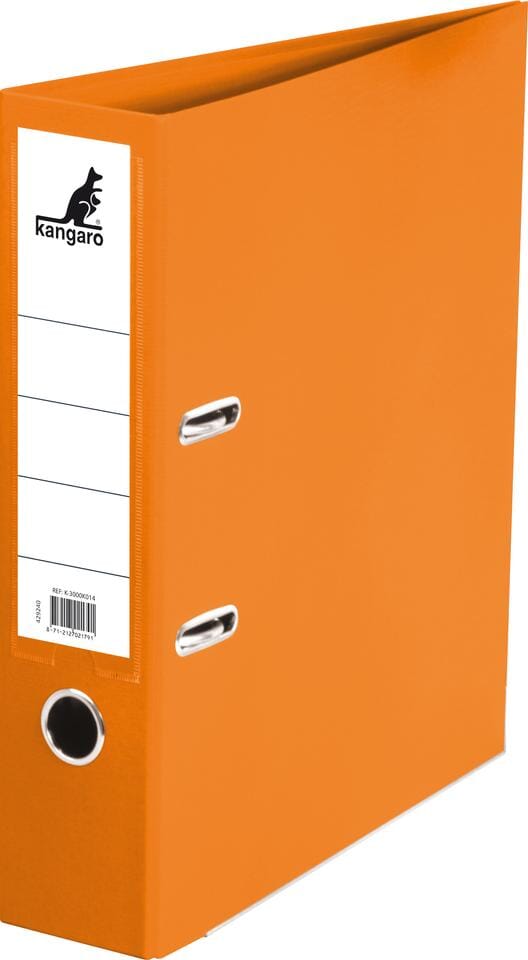 Ordner Kangaro A4 2 rings 75mm PP/Papier oranje