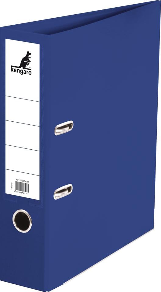 Ordner Kangaro A4 2 rings 75mm PP/Papier donkerblauw