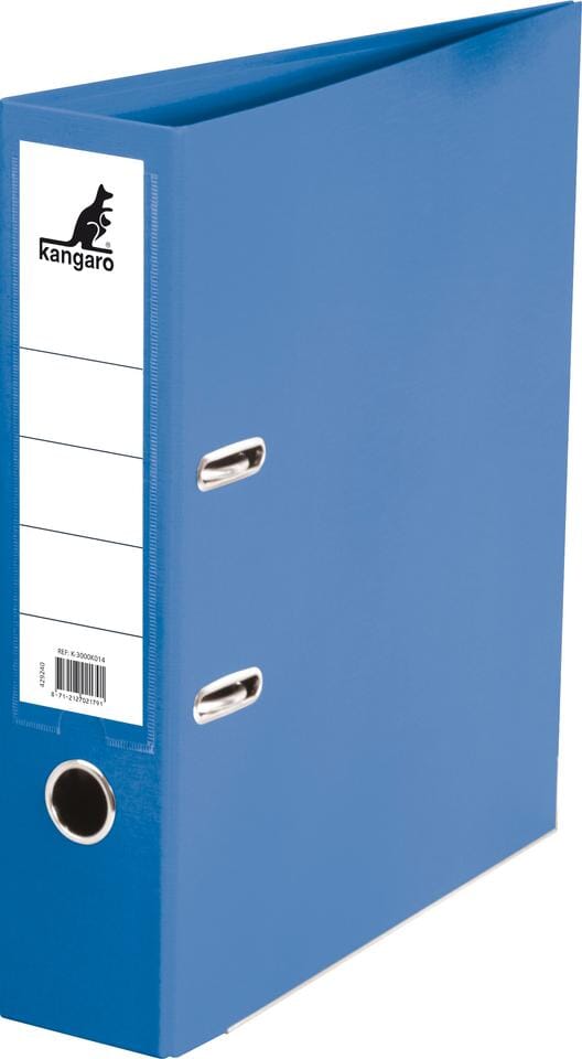 Ordner Kangaro A4 2 rings 75mm PP/Papier blauw
