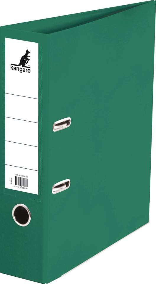 Ordner Kangaro A4 2 rings 75mm PP/Papier groen
