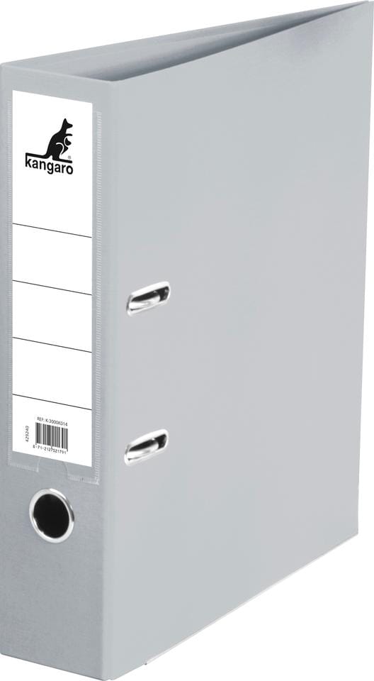 Ordner Kangaro A4 2 rings 75mm PP/Papier grijs