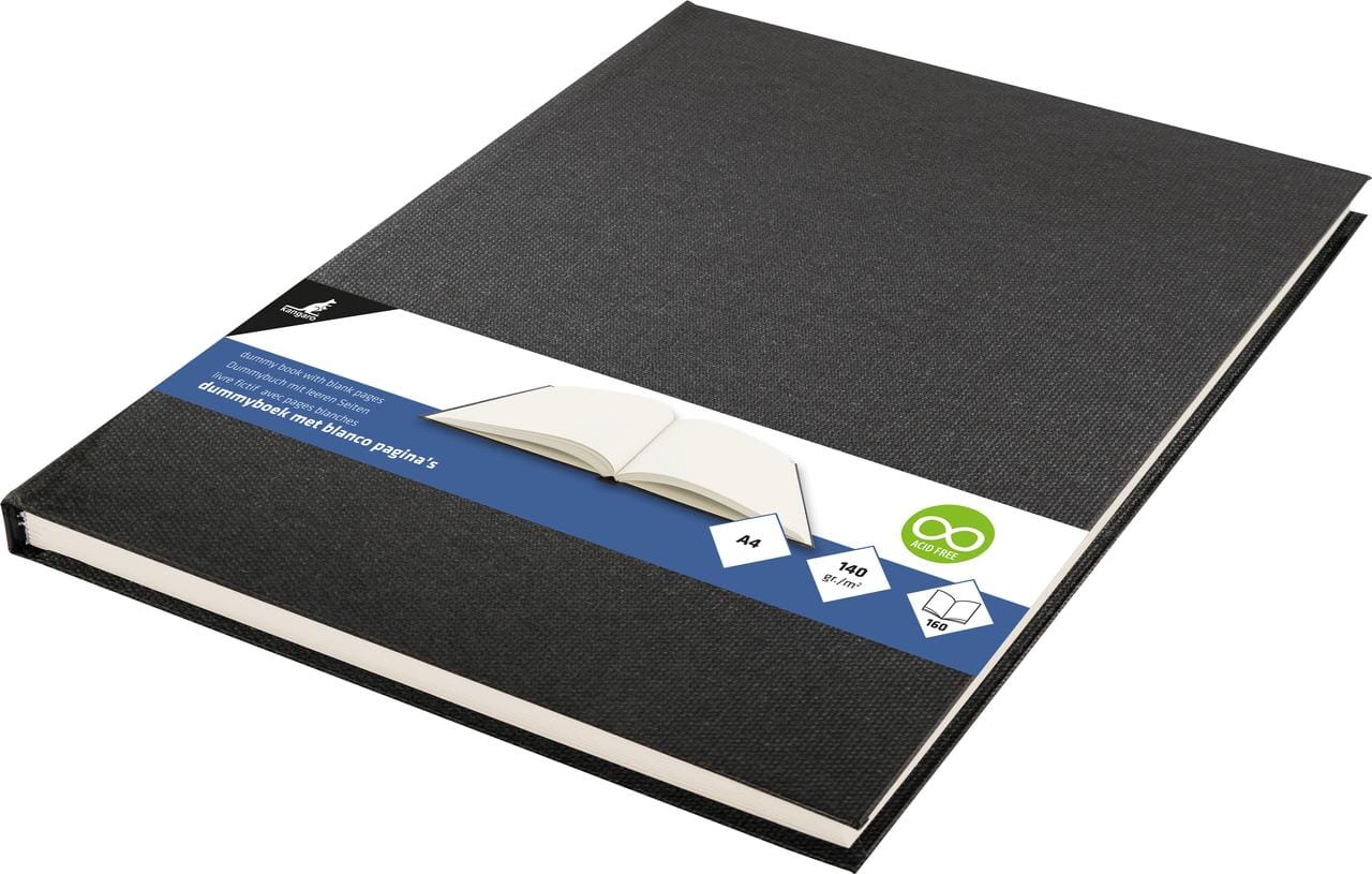 Dummyboek Kangaro A4 blanco 80 vel, zwart linnen kaft
