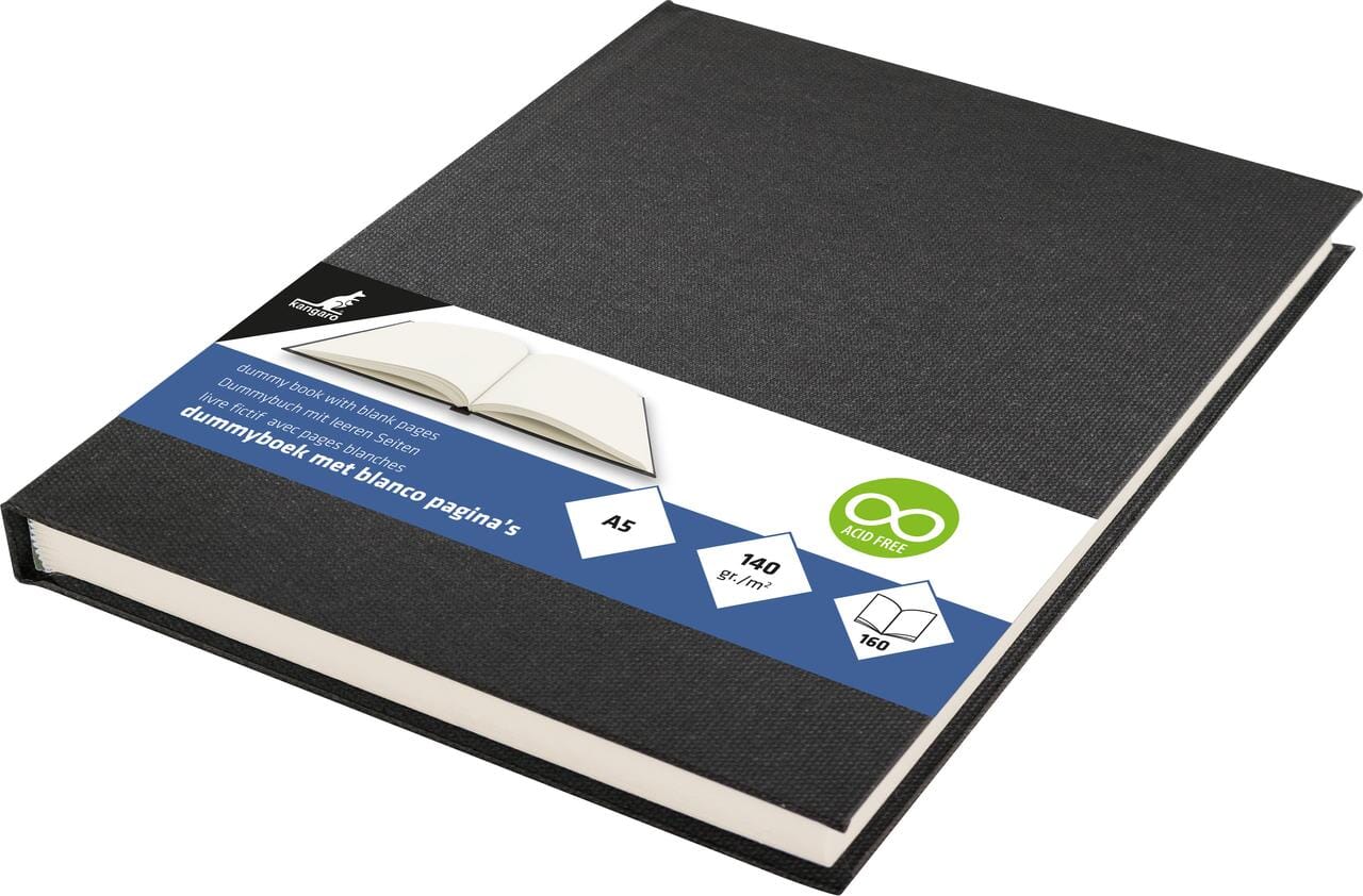 Dummyboek Kangaro A5 blanco 80 vel, zwart linnen kaft