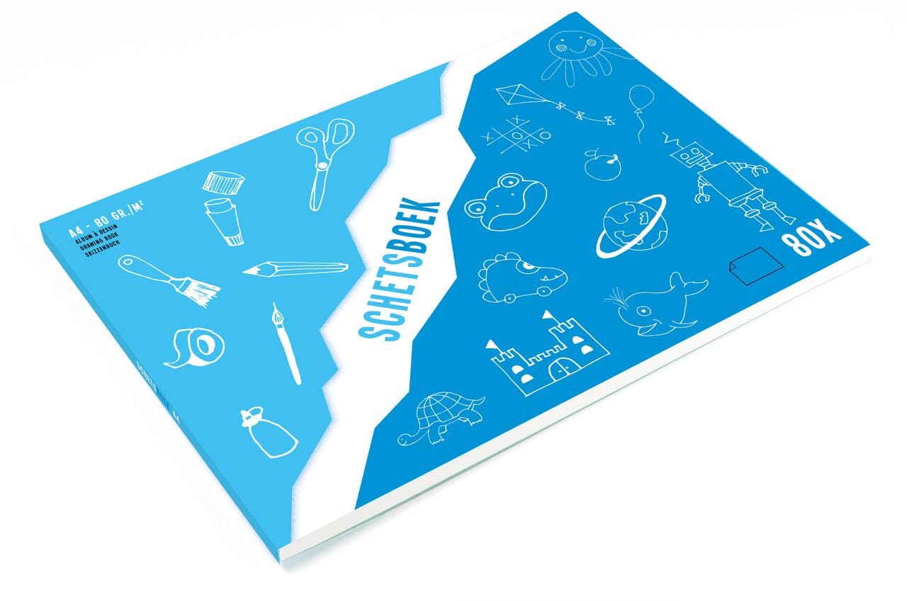 Kangaro schetsboek A4 80 vel 80 gram, korte zijde gelijmd