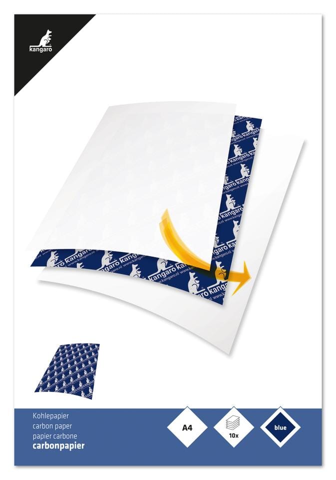 Carbonpapier Kangaro A4 21x29,7cm 10 vel blauw
