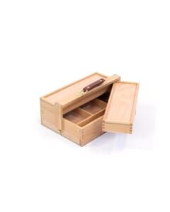 Boîte à outils multifonctionnelle Kangaro en 3 couches, 4 tiroirs. Bois de hêtre avec manche 23.5x13x34cm