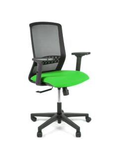 Bureaustoel Linea Tekna 01 zwart/groen met 2D armleuning