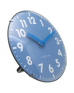 Horloge de table Nextime Duomo Mini 20 cm bleue avec un verre bombé