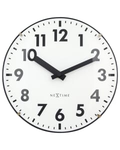Horloge de table Nextime Duomo Mini 20 cm blanc avec un verre bombé