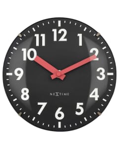 Horloge de table Nextime Duomo Mini 20 cm noir avec un verre bombé