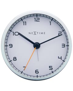 NeXtime - Réveil - 9 x 9 x 7.5 cm - Métal - Blanc - 'Company Alarm'