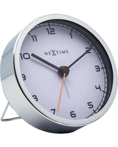 NeXtime - Réveil - 9 x 9 x 7.5 cm - Métal - Blanc - 'Company Alarm'