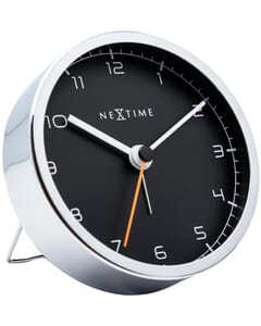 NeXtime - Réveil - 9 x 9 x 7.5 cm - Métal - Noir - 'Company Alarm'