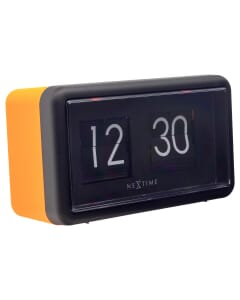Horloge flip Nextime 18x10x7cm Table/Mural Orange/Noir