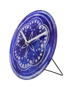 Horloge de Table/Murale 20 cm-Silent-Indigo-Verre Trempé-NeXtime Cosmo Indigo Table
