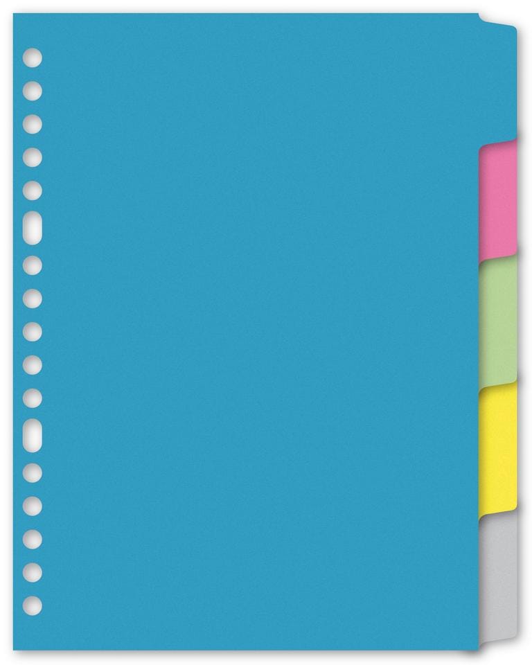 Tabblad Kangaro A5 blanco karton 180 grams assorti 17-gaats 5-delig