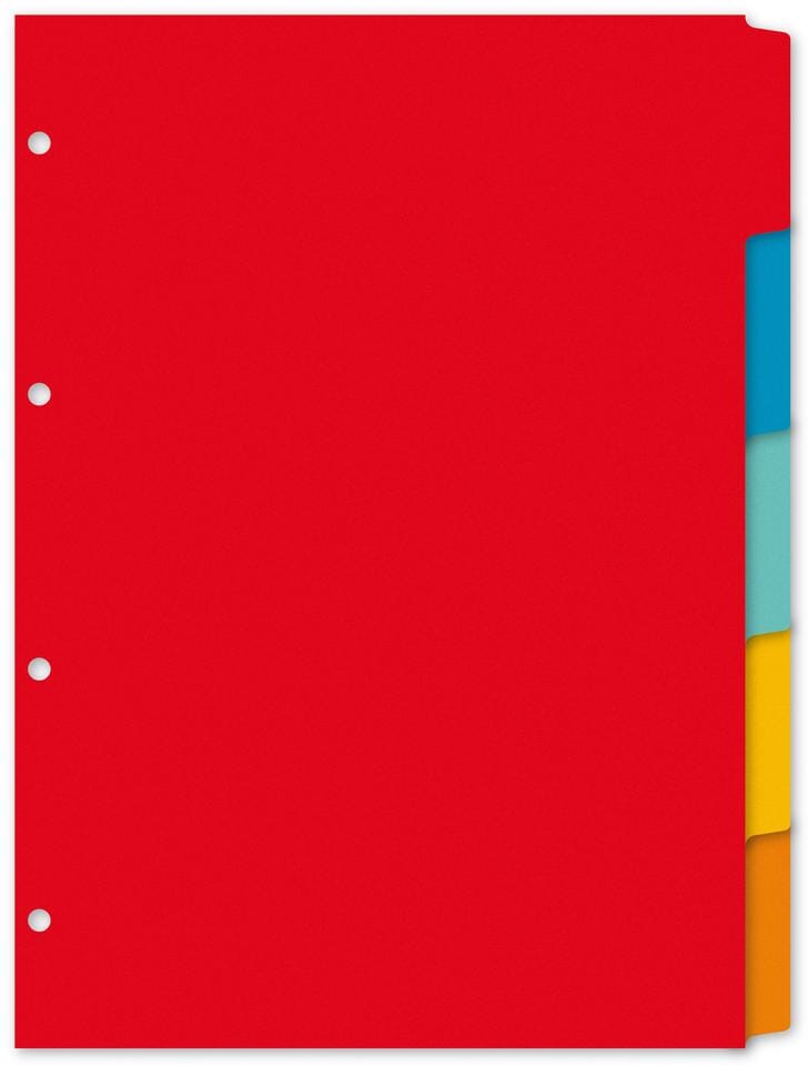 Tabblad Kangaro A4 blanco karton 180 grams assorti 4-gaats 5-delig