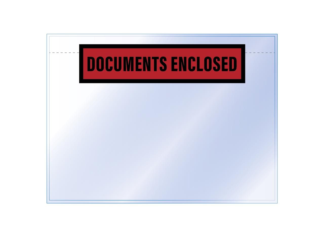 Paklijstenvelop binnenmaat 225x165mm A5 50 micron documents enclosed 100 stuks