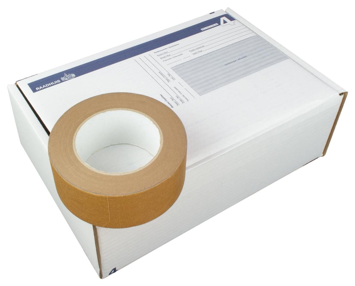 Postpakketdoos 4 Raadhuis 305x215x110mm bedrukt 5 stuks