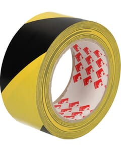 Vloermarkeringstape Raadhuis PVC 50mm x 33m zwart/geel 3 rol