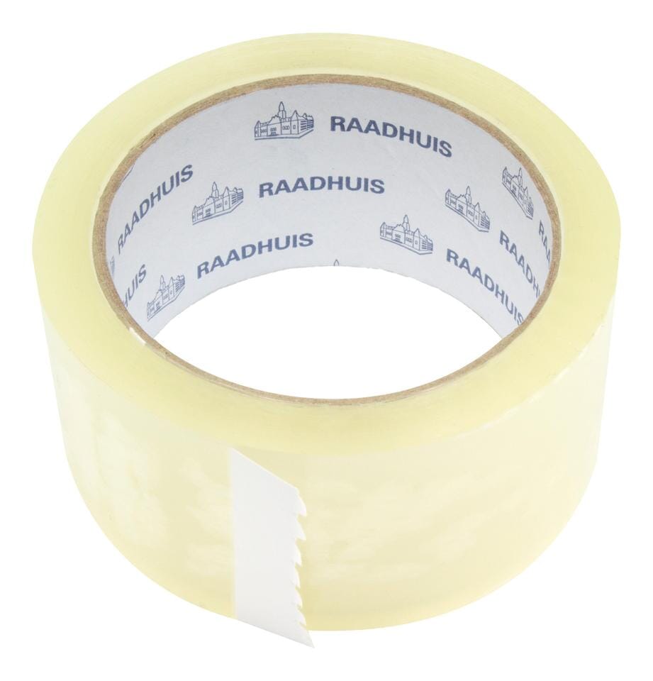 Verpakkingstape Raadhuis PP 48mmx66m transparant low noise