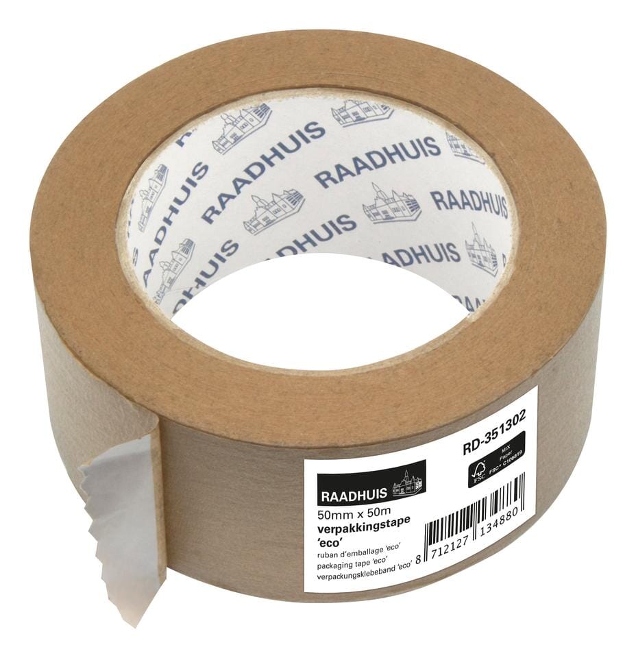 Verpakkingstape ECO Raadhuis 50mm x 50m papier
