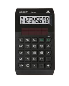 Calculator Rebell ECO 10 BX zwart hand 8 digit Blauwe Engel certificaat