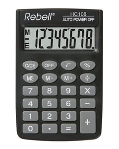Calculator Rebell HC108 BX zwart hand 8 digit