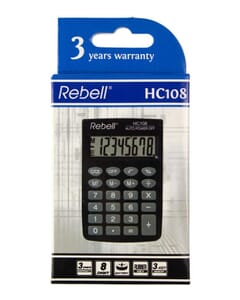 Calculator Rebell HC108 BX zwart hand 8 digit