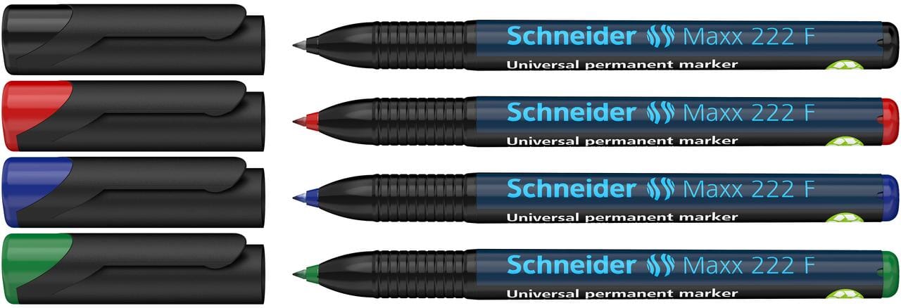 Universele marker Schneider Maxx 222 F permanent etui a 4 stuks assorti
