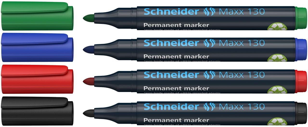 Marker Schneider Maxx 130 permanent ronde punt etui à 4 stuks