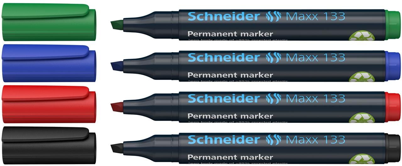 Marker Schneider Maxx 133 permanent beitelpunt etui á 4 stuks