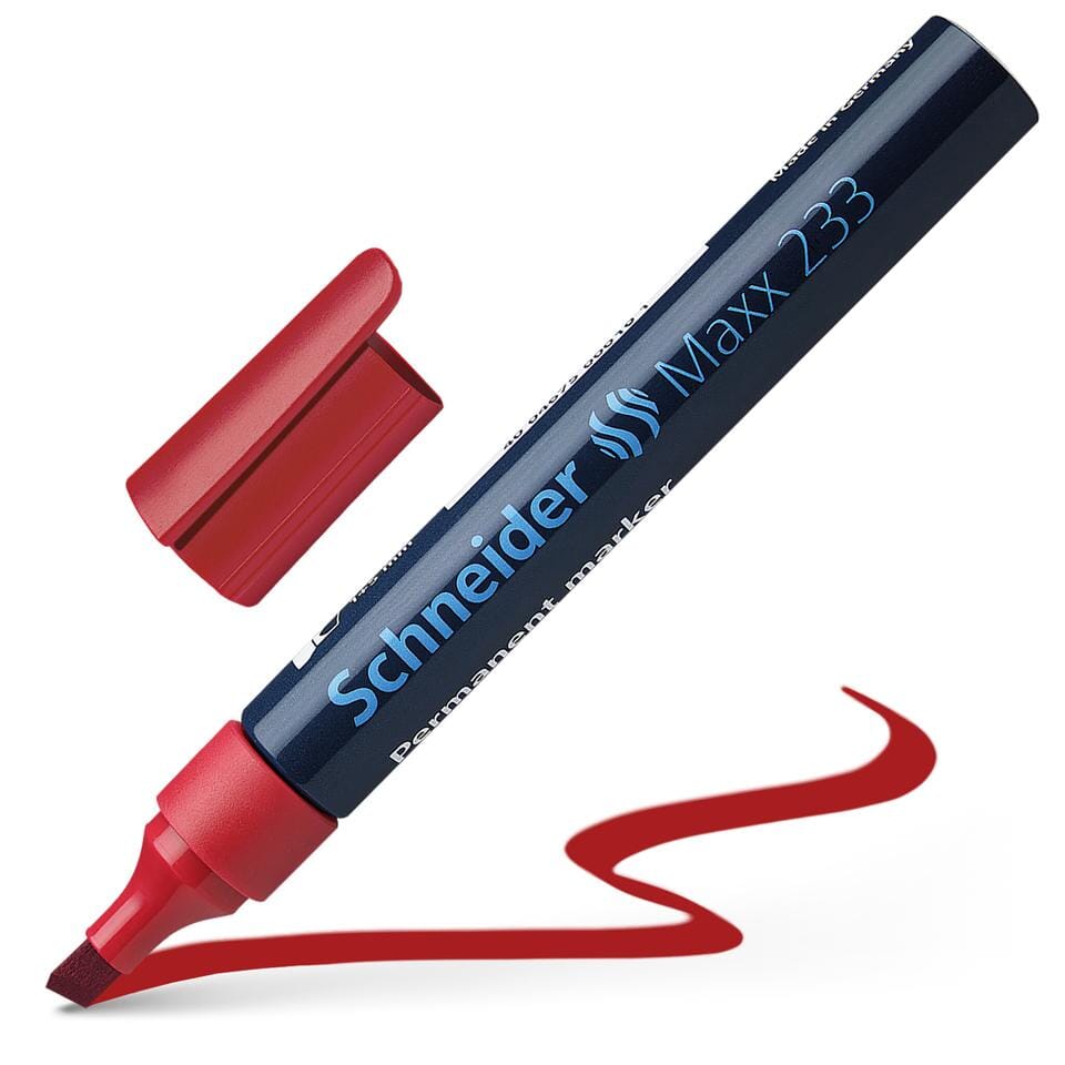 Marker Schneider Maxx 233 permanent beitelpunt rood