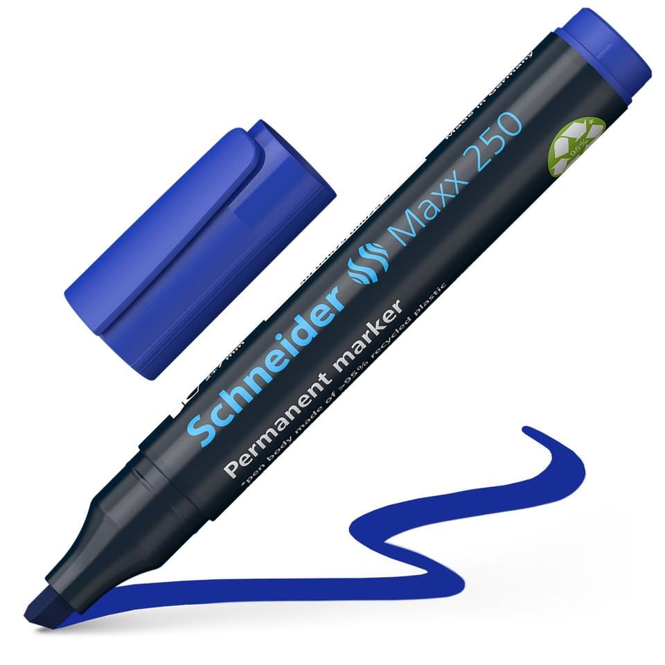 Marker Schneider Maxx 250 permanent beitelpunt blauw