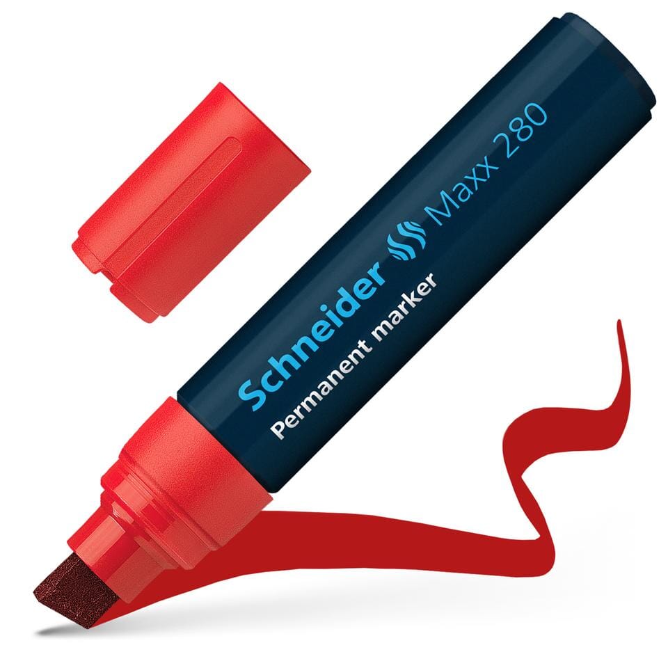 Marker Schneider Maxx 280 permanent beitelpunt rood