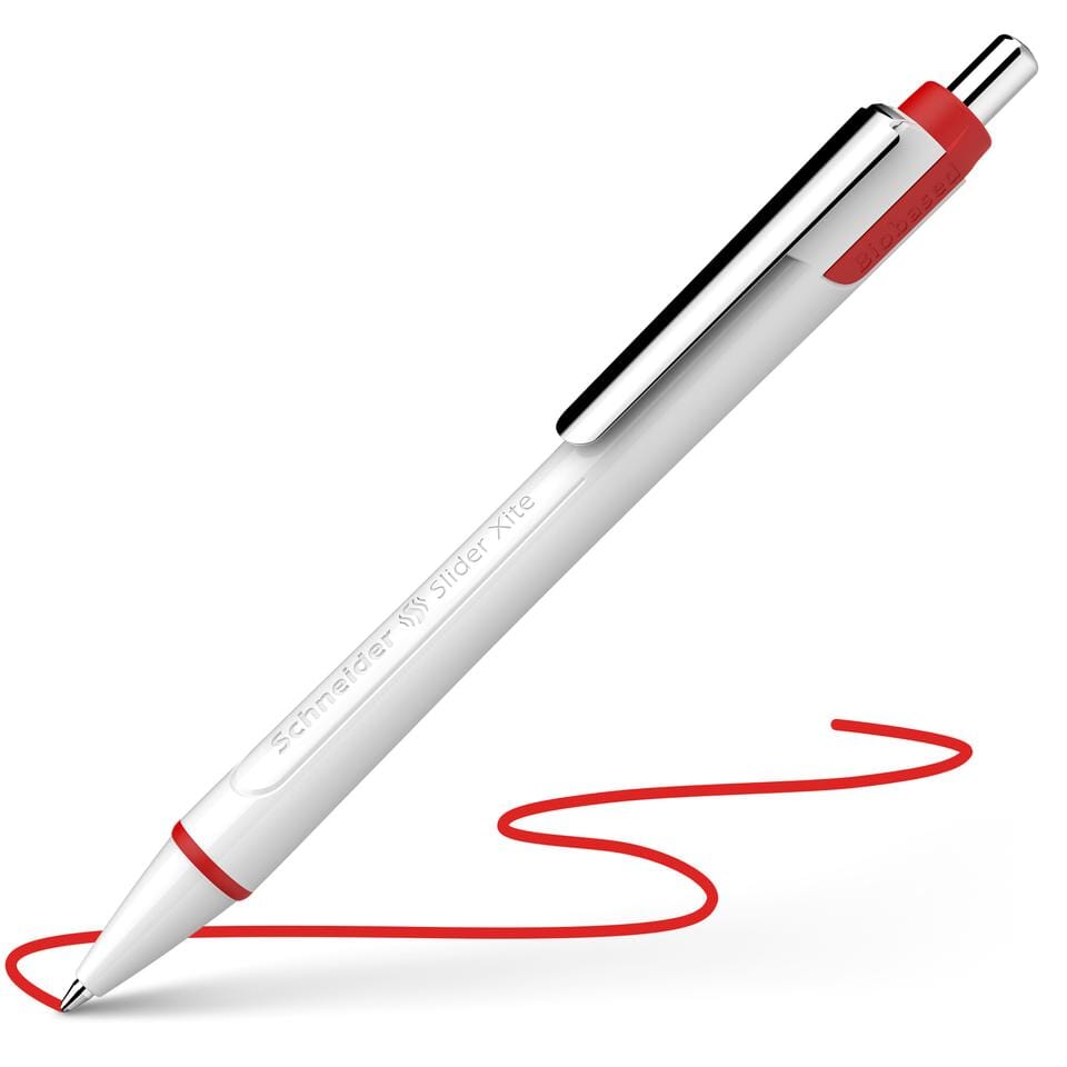 Balpen Schneider Slider Xite XB 1,4mm wit-rood