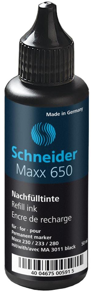 navulinkt Schneider 650 voor permanent markers 50ml zwart